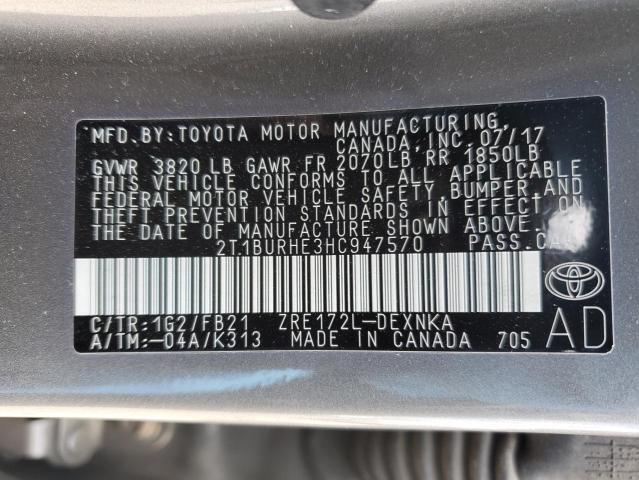 2017 TOYOTA COROLLA L - 2T1BURHE3HC947570