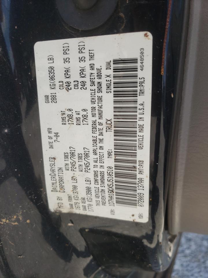 1D7HA16KX5J510510 2005 Dodge Ram 1500 St