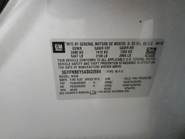 2010 Cadillac Srx Performance Collection VIN: 3GYFNBEY5AS622684 Lot: 58056244