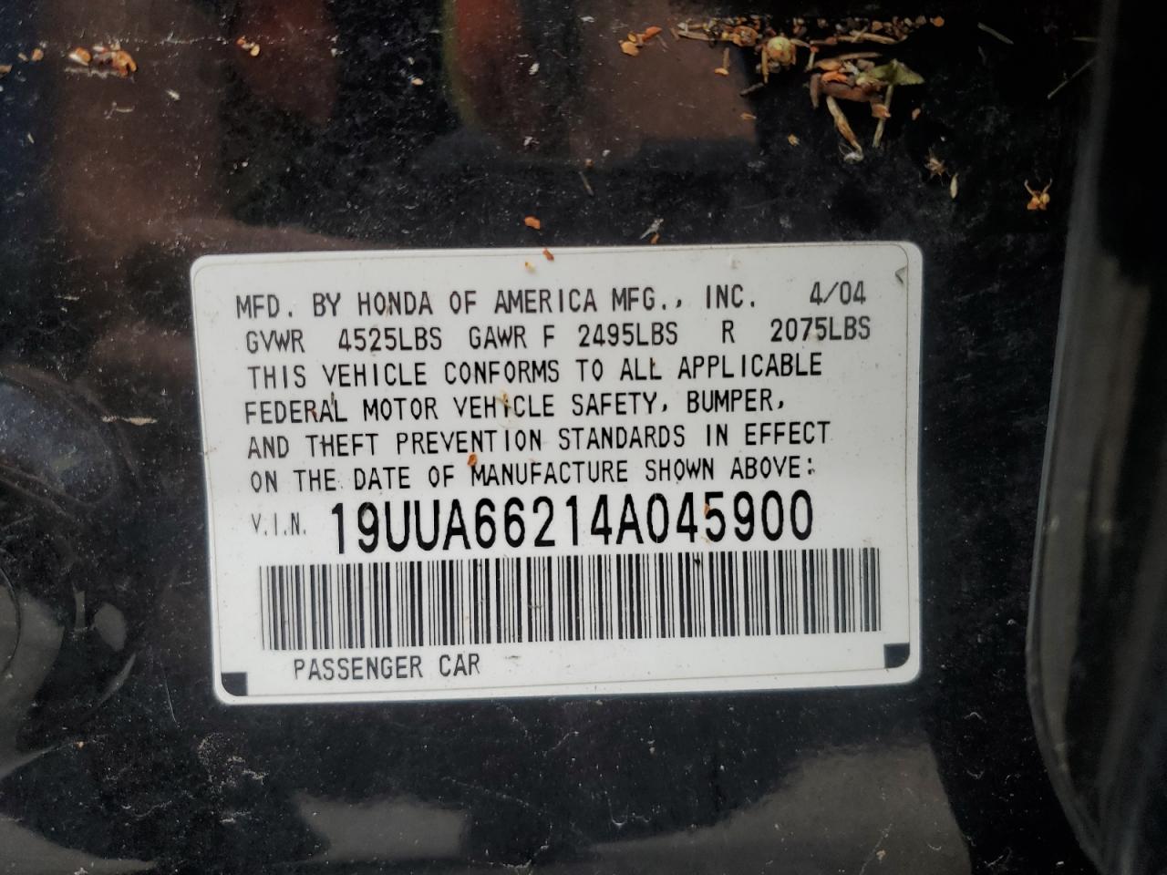 19UUA66214A045900 2004 Acura Tl