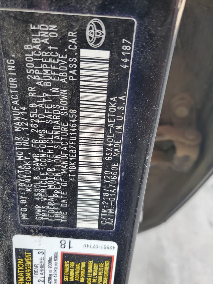 4T1BK1EB7FU146458 2015 Toyota Avalon Xle