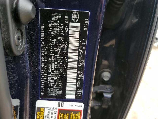 2021 Toyota Avalon Limited VIN: 4T1CZ1FB6MU059954 Lot: 60504214