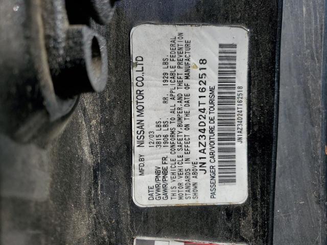 2004 Nissan 350Z Coupe VIN: JN1AZ34D24T162518 Lot: 60353534