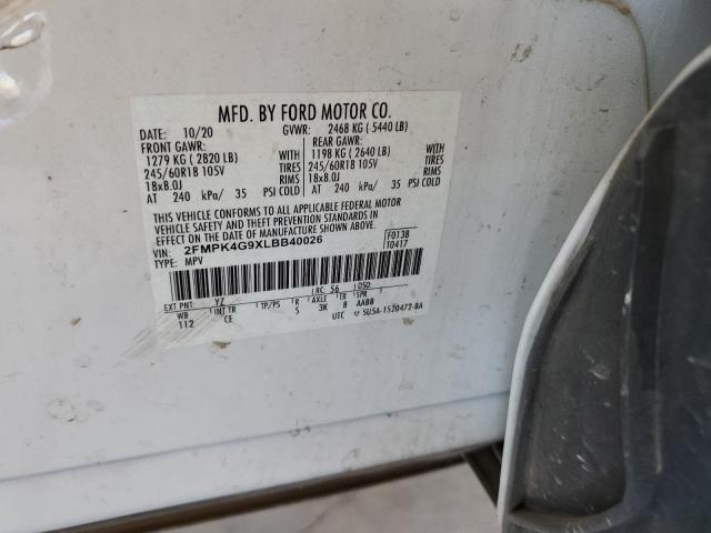 2020 Ford Edge Se VIN: 2FMPK4G9XLBB40026 Lot: 59784464