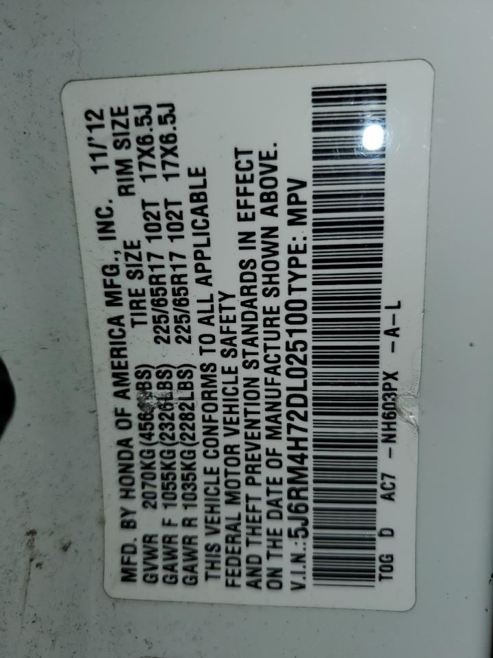 5J6RM4H72DL025100 2013 Honda Cr-V Exl