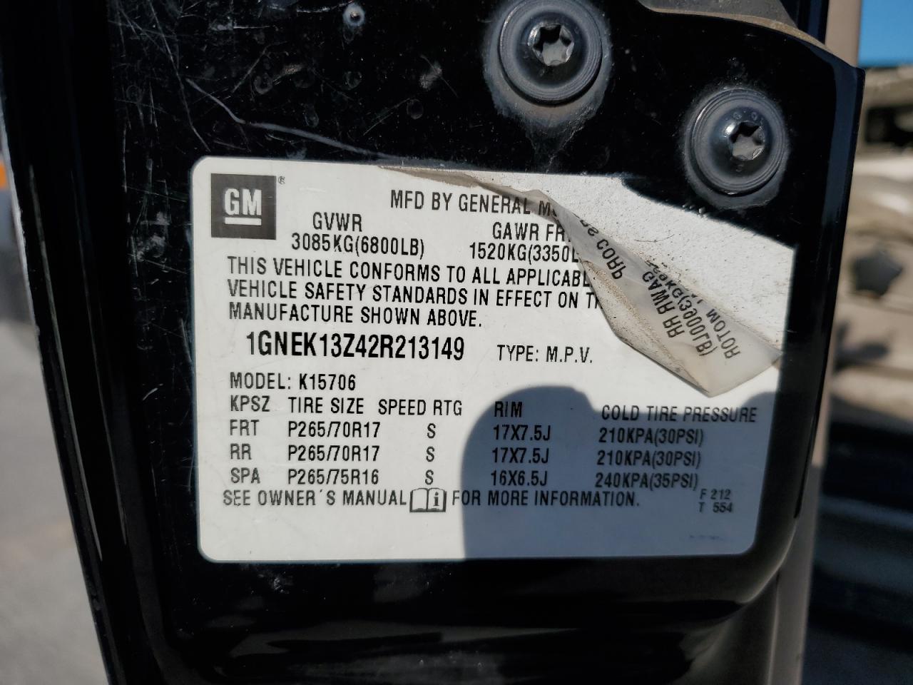 1GNEK13Z42R213149 2002 Chevrolet Tahoe K1500