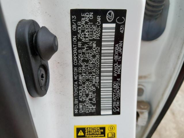 2013 Lexus Es 300H VIN: JTHBW1GG1D2038152 Lot: 61173794