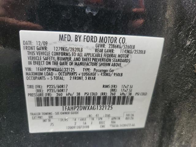 2010 Ford Taurus Se VIN: 1FAHP2DWXAG132125 Lot: 60475574