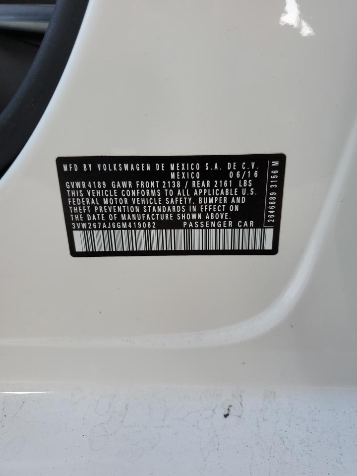 3VW267AJ6GM419062 2016 Volkswagen Jetta S