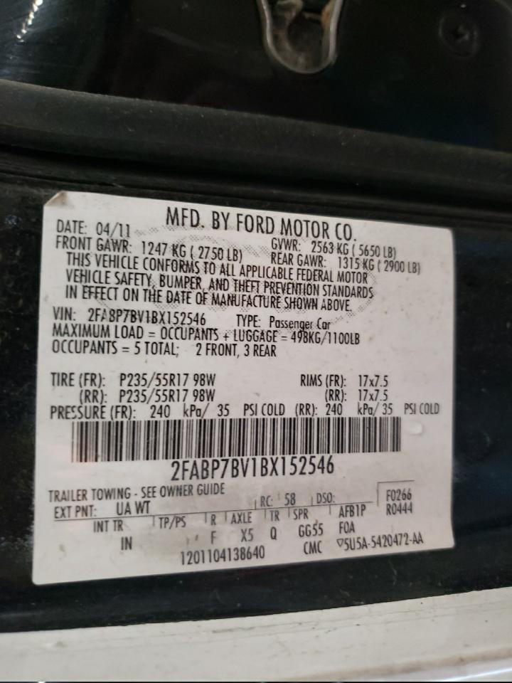 2FABP7BV1BX152546 2011 Ford Crown Victoria Police Interceptor