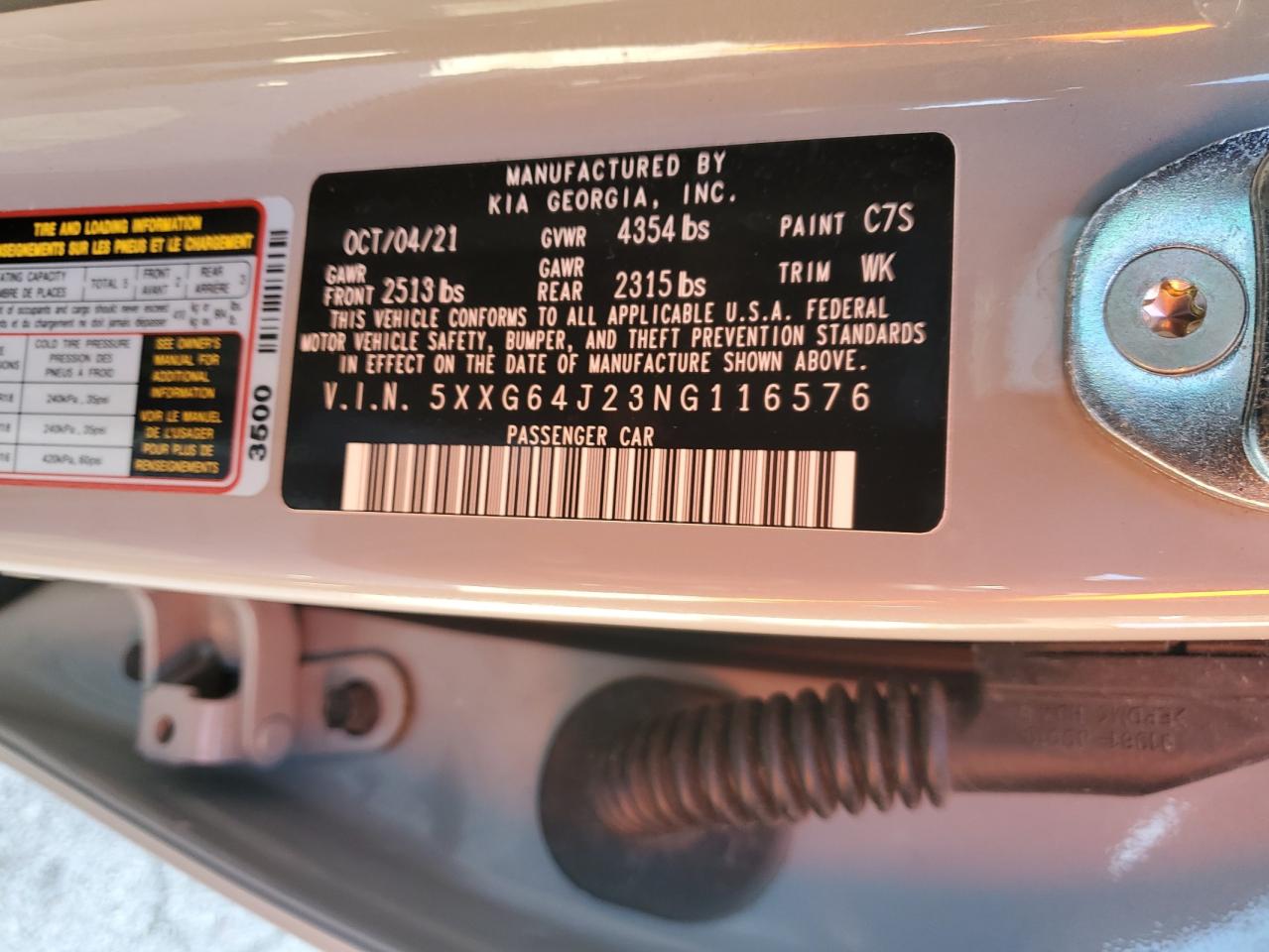 5XXG64J23NG116576 2022 Kia K5 Gt Line