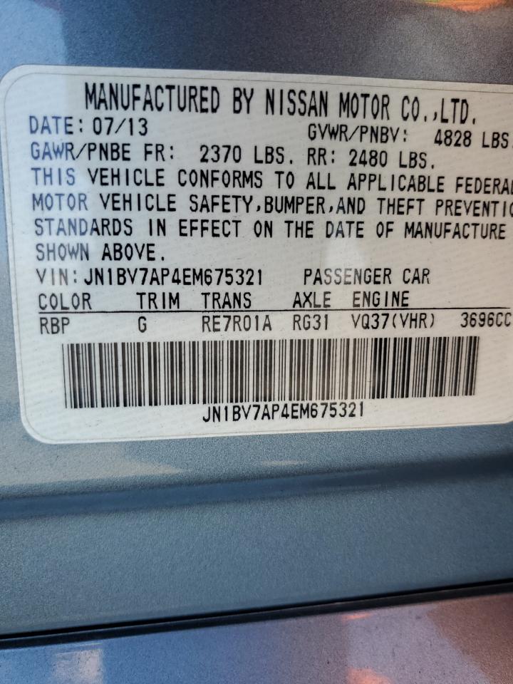 JN1BV7AP4EM675321 2014 Infiniti Q50 Base