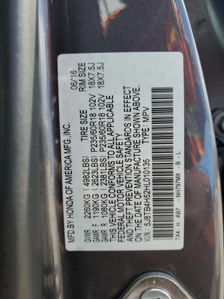 5J8TB4H52HL010135 2017 Acura Rdx Technology