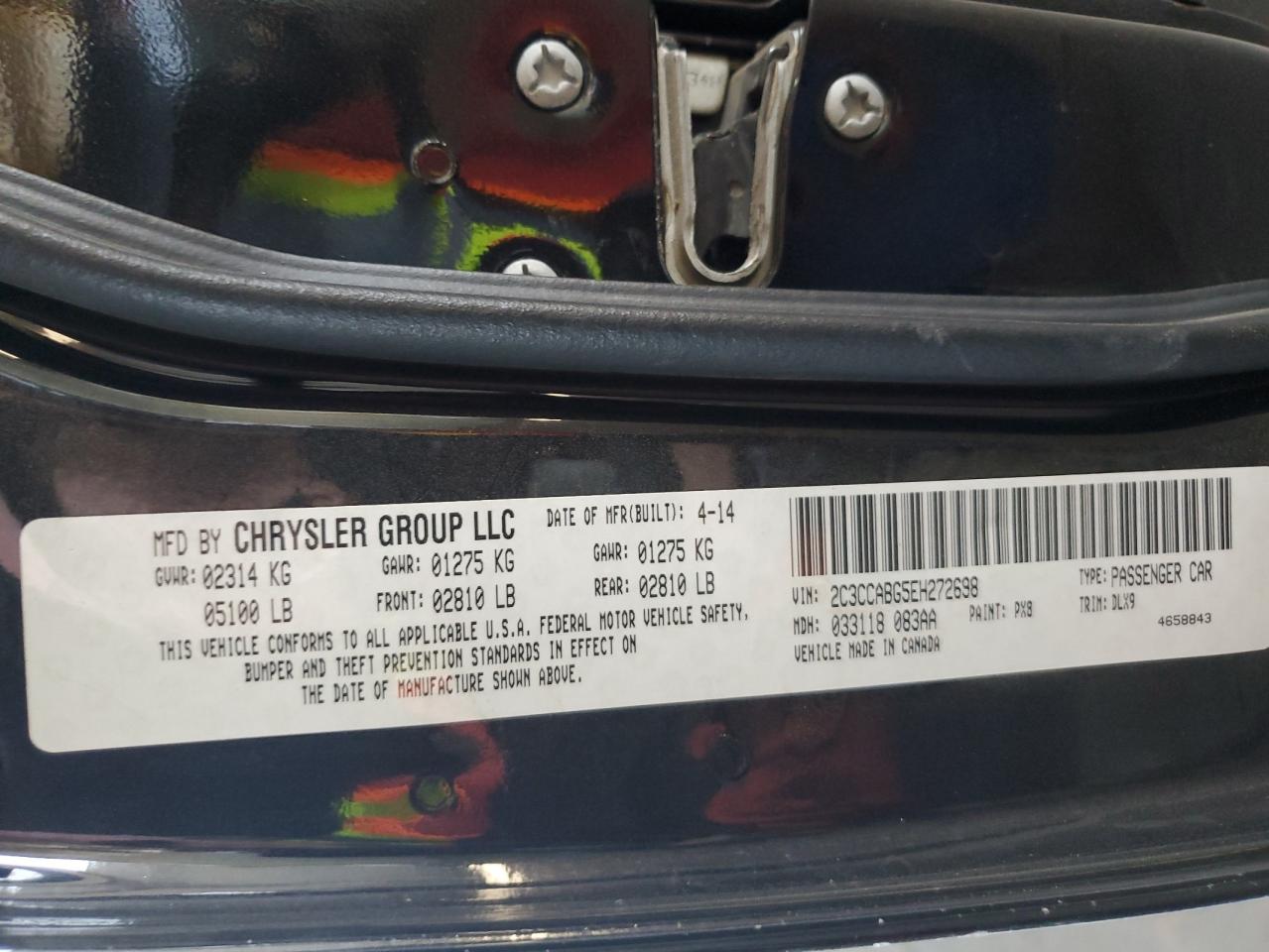 2C3CCABG5EH272698 2014 Chrysler 300 S