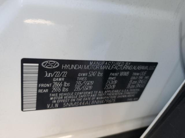 2022 Hyundai Santa Fe Limited VIN: 5NMS44AL8NH479675 Lot: 60147084
