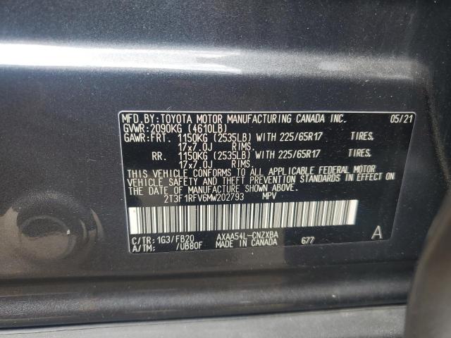 2021 Toyota Rav4 Le VIN: 2T3F1RFV6MW202793 Lot: 59139294