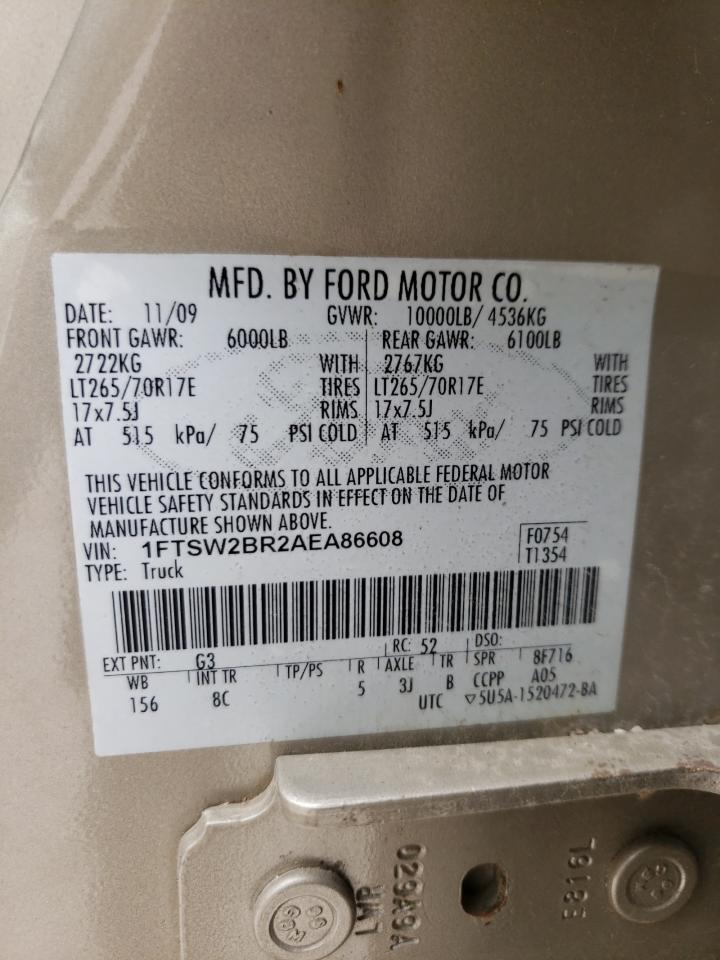 1FTSW2BR2AEA86608 2010 Ford F250 Super Duty