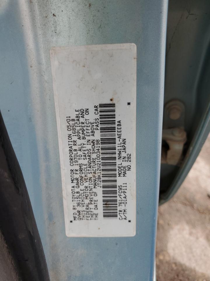 JT2BK12U210034198 2001 Toyota Prius