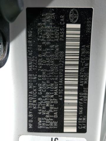 VIN 4T1C11AKXPU122508 2023 Toyota Camry, LE no.12