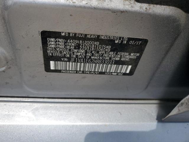 2017 Subaru Wrx Premium VIN: JF1VA1E62H8833033 Lot: 58857044