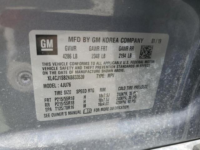 2019 Buick Encore Sport Touring VIN: KL4CJ1SB2KB833539 Lot: 58771734