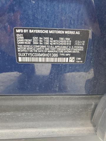 2021 BMW X3 xDrive30I VIN: 5UXTY5C0XM9H01386 Lot: 59963394