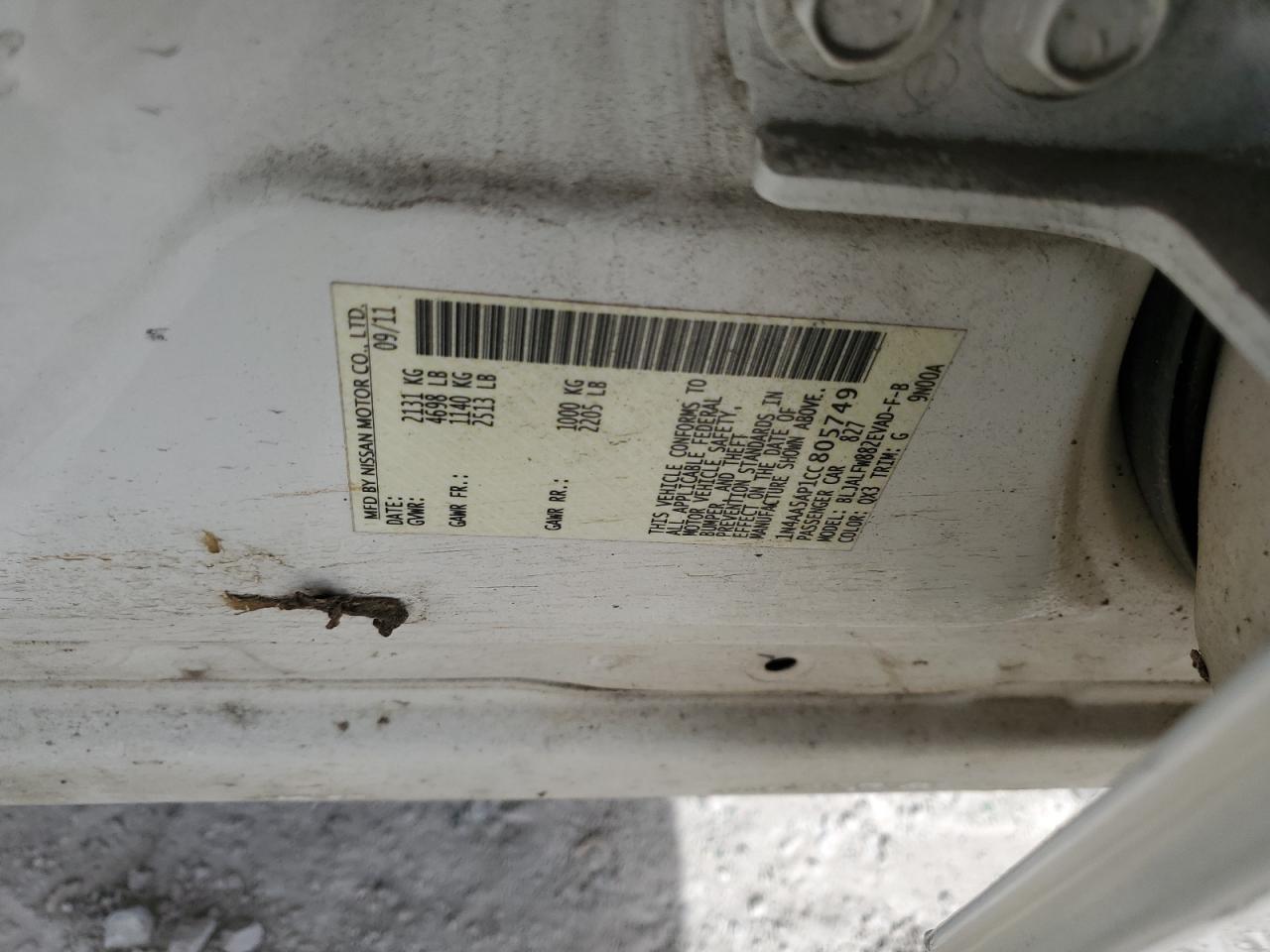 1N4AA5AP1CC805749 2012 Nissan Maxima S