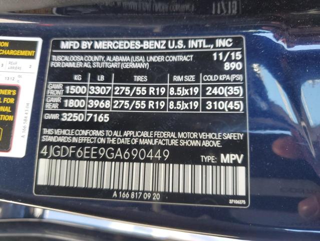 VIN 4JGDF6EE9GA690449 2016 Mercedes-Benz GL-Class, ... no.12