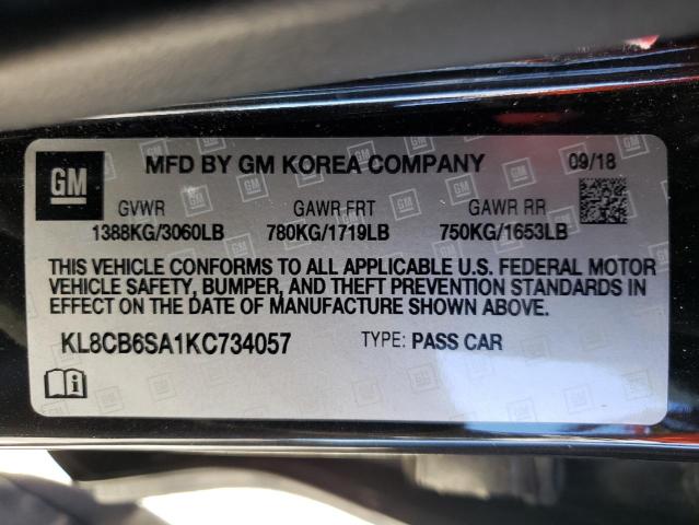 2019 Chevrolet Spark Ls VIN: KL8CB6SA1KC734057 Lot: 61269634