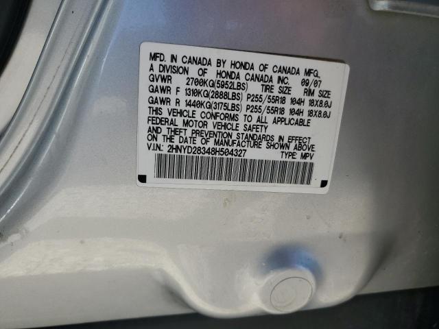 2008 Acura Mdx Technology VIN: 2HNYD28348H504327 Lot: 57895734