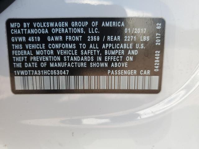 2017 Volkswagen Passat R-Line VIN: 1VWDT7A31HC053047 Lot: 57776664