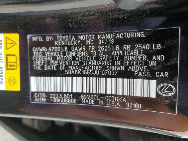 2018 LEXUS ES 350 - 58ABK1GG5JU107037