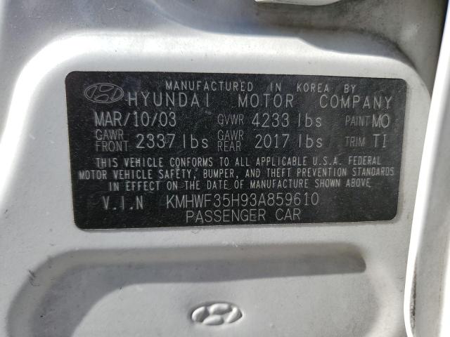 2003 Hyundai Sonata Gls VIN: KMHWF35H93A859610 Lot: 58782464