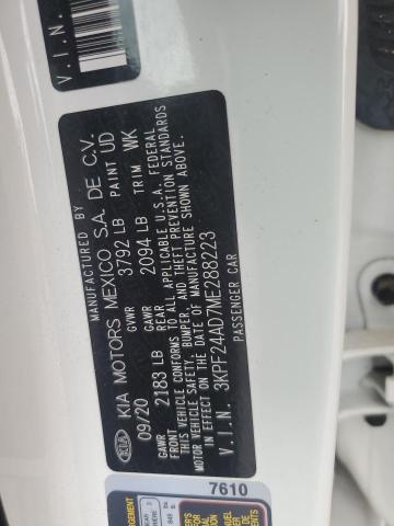 2021 Kia Forte Fe VIN: 3KPF24AD7ME288223 Lot: 61187814