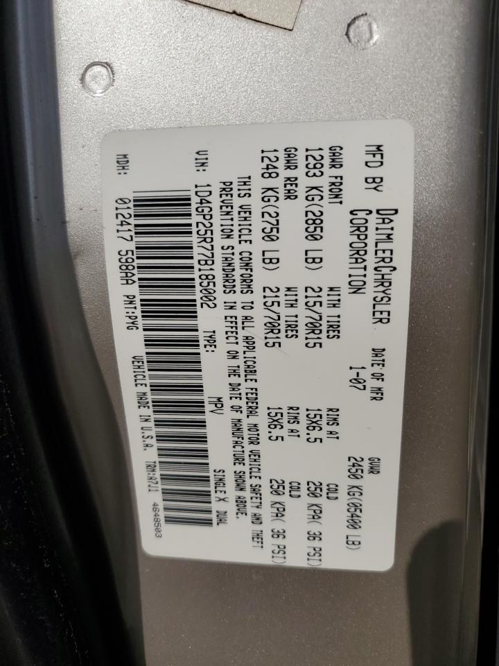 1D4GP25R77B185002 2007 Dodge Caravan Se