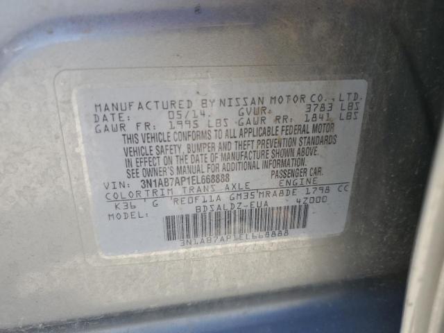 2014 Nissan Sentra S VIN: 3N1AB7AP1EL668888 Lot: 58326894