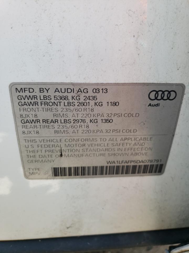 WA1LFAFP5DA078791 2013 Audi Q5 Premium Plus