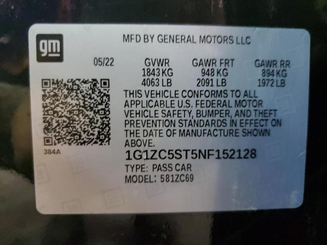 2022 Chevrolet Malibu Ls VIN: 1G1ZC5ST5NF152128 Lot: 57733794