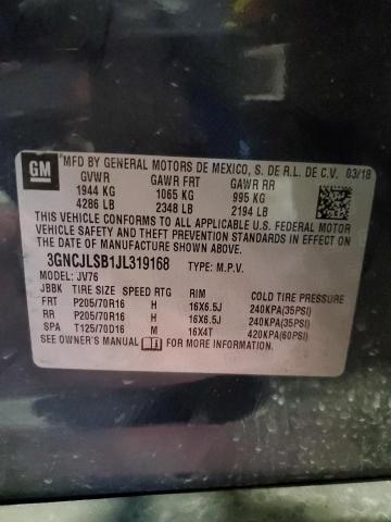 2018 Chevrolet Trax 1Lt VIN: 3GNCJLSB1JL319168 Lot: 58228454