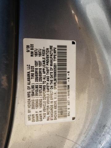 2009 Honda Odyssey Exl VIN: 5FNRL38789B005351 Lot: 58332734