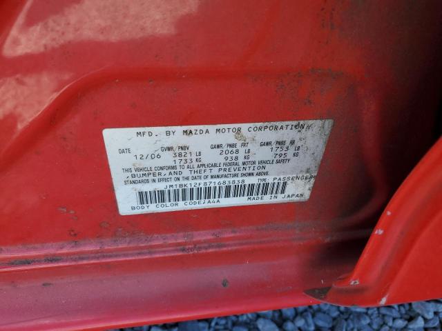 2007 Mazda 3 I VIN: JM1BK12F871683838 Lot: 57392354