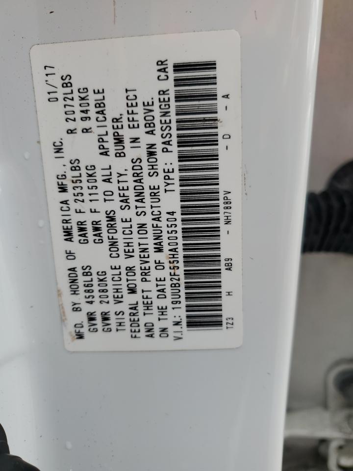 19UUB2F55HA005504 2017 Acura Tlx Tech