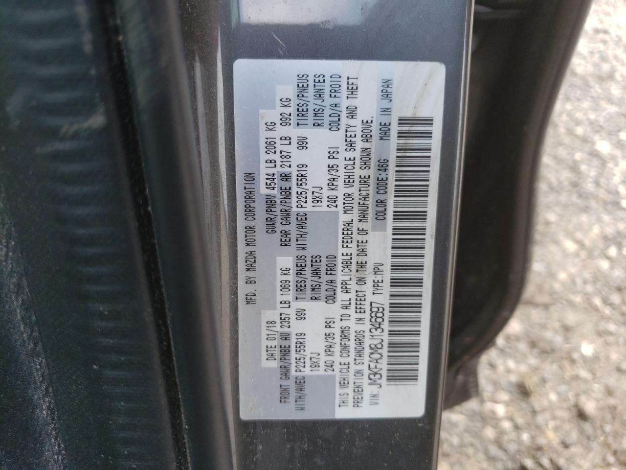 JM3KFACM8J1346697 2018 Mazda Cx-5 Touring