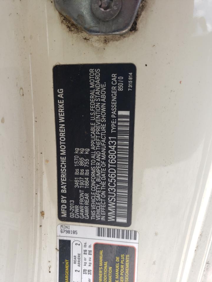 WMWSU3C56DT680431 2013 Mini Cooper