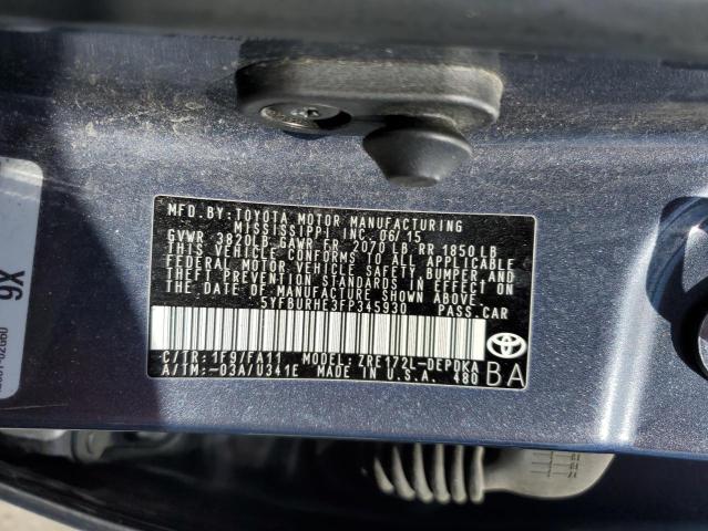 5YFBURHE3FP345930 2015 TOYOTA COROLLA - Image 12