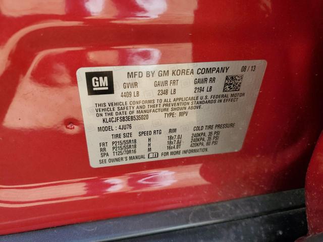 2014 Buick Encore Convenience VIN: KL4CJFSB3EB535020 Lot: 58244164