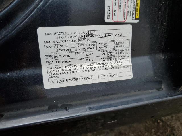 2015 Ram 1500 Sport VIN: 1C6RR7MT9FS725322 Lot: 57899224