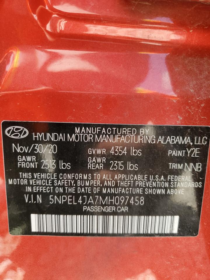 5NPEL4JA7MH097458 2021 Hyundai Sonata Sel