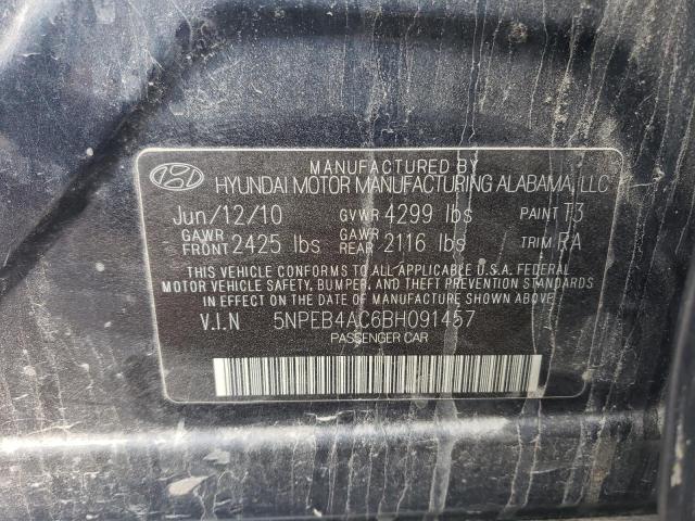 2011 Hyundai Sonata Gls VIN: 5NPEB4AC6BH091457 Lot: 57810264