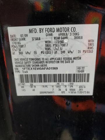 2010 Ford F150 Super Cab VIN: 1FTEX1EW0AFA01569 Lot: 58818864